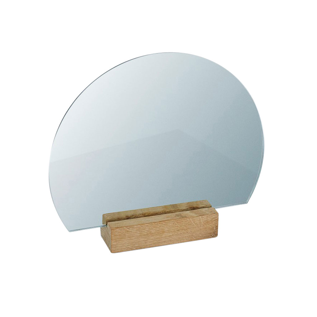Kristina Dam - Half Moon Mirror - halbrunder Tischspiegel mit Holzfuss